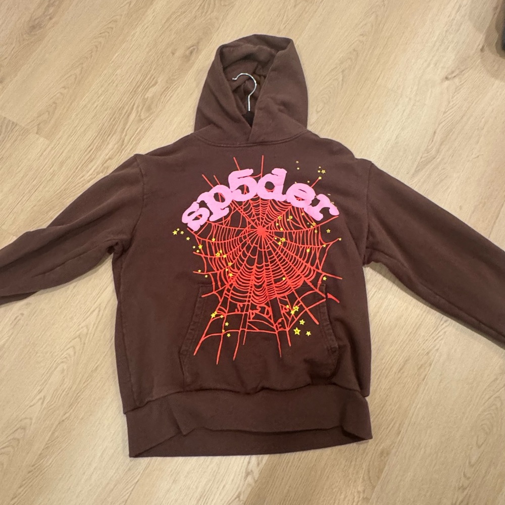 Brown SP5DER YOUNG THUG hoodie